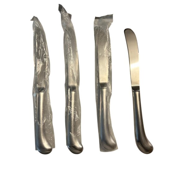Set Of 4 Stanley Roberts Jefferson Manor Stainless Steel Dinner Knives - Picture 4 of 5